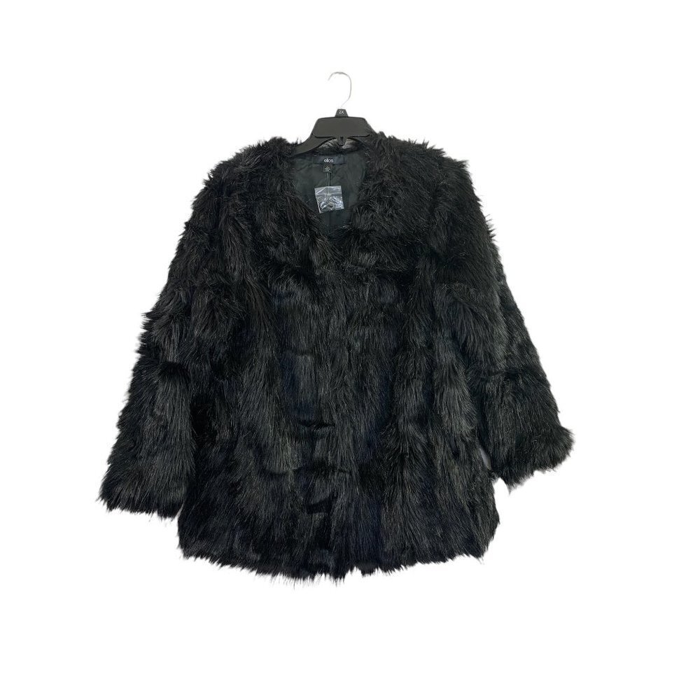 Ellos Women's Black Faux Fur Coat